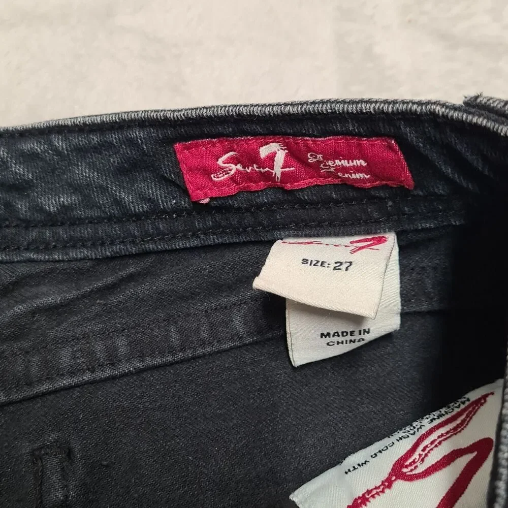 Seven7 Jeans Black Straight Leg Women's SZ 27 Low Rise - Picture 4 of 11